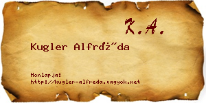 Kugler Alfréda névjegykártya